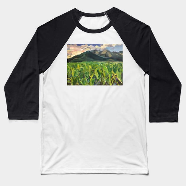 Hanalei Kalo Fields, Kauai By Nikki Limpert Baseball T-Shirt by Nik Inked Art